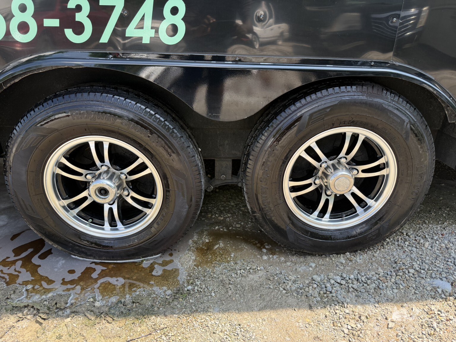 Cleaned and finished trailer wheels
